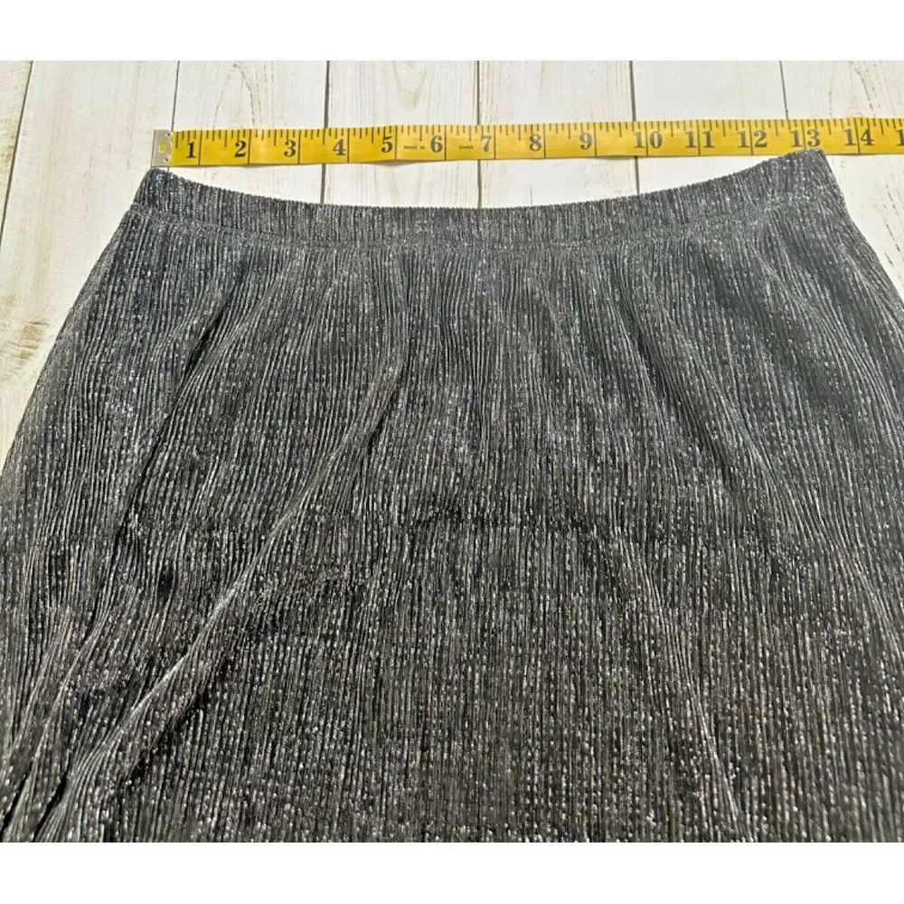 Lily White Metallic Silver High Low Skirt‎ skirt Fairy Grunge, Retro, Disco